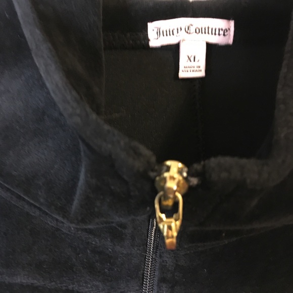 Juicy Couture Hoodie, Black,Size: XL, Y2k - Picture 6 of 6